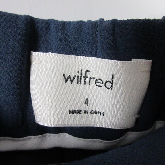 Aritzia Wilfred Women's Crepe Ankle Pants Pull On Casual Office Work 4 Navy 372 - Picture 3 of 13